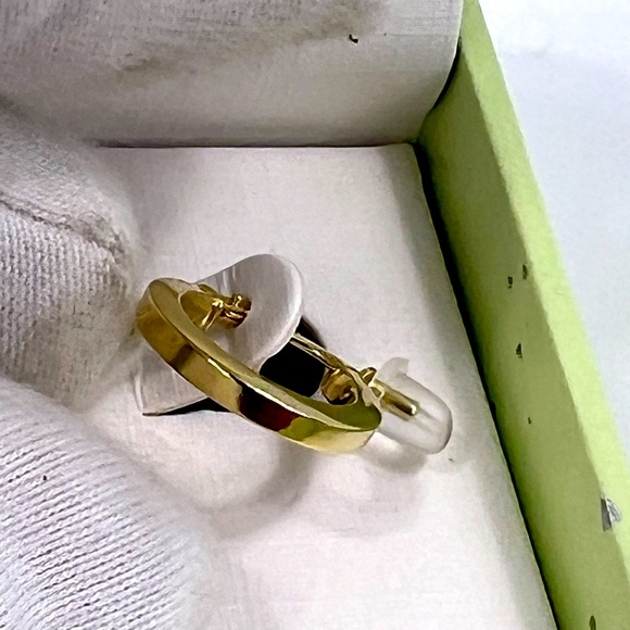 MÍA FIORE 💯FLAT HOOPE EARRINGS, GOLD COLOR, STERLING SILVER, 18KT GOLD PLATED - Picture 6 of 16